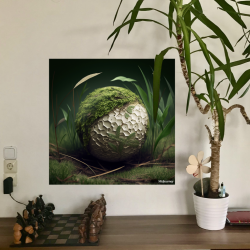 Halb bewachsener Golfball